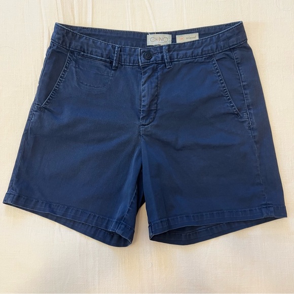 Chino by Anthropologie Relaxed shorts Blue roll up hem Casual - Picture 1 of 11